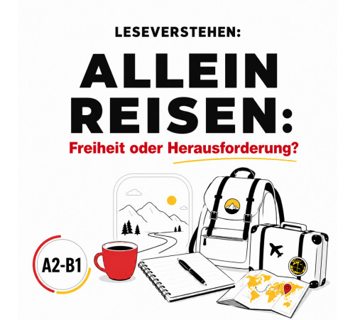 Текст на тему: "Allein reisen — Freiheit oder Herausforderung?"