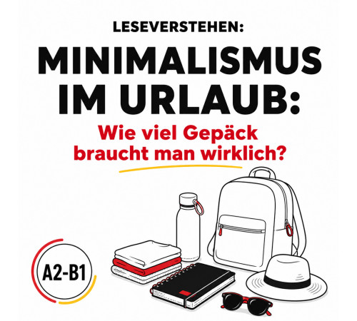 Текст на тему: "Minimalismus im Urlaub — Wie viel Gepäck braucht man wirklich?"